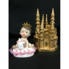 Baby Girl Princess on Base with Gold Castle Centerpiece  